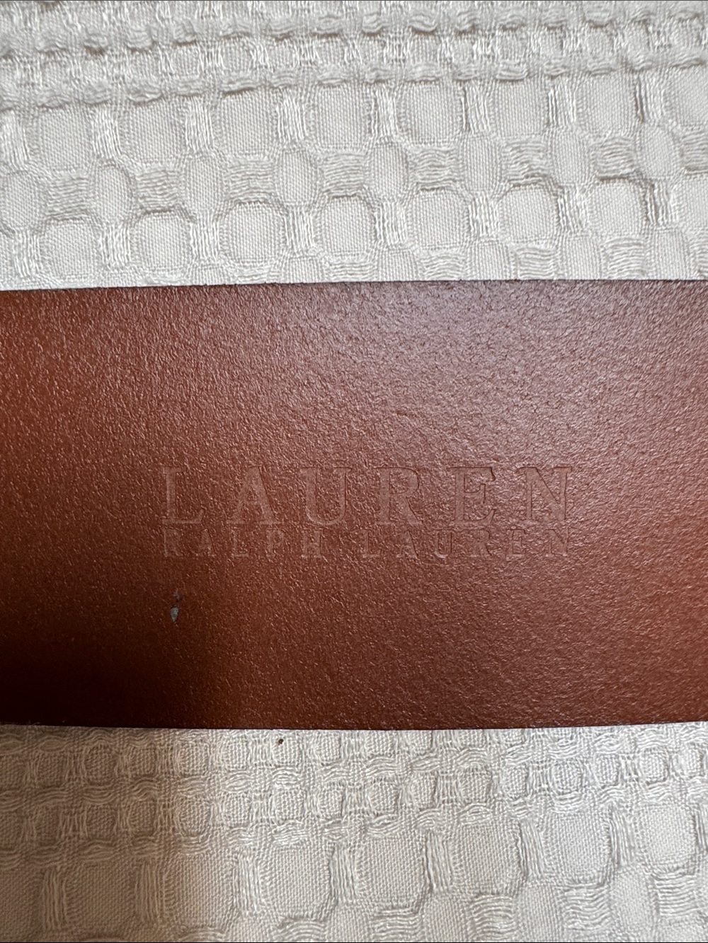 Ralph Lauren Brown Perforated Leather Belt with Brass Buckle - Picture 4 of 4